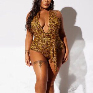 Fashion Nova Beach it Up Deep V Swimsuit